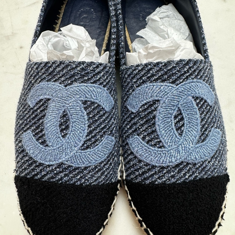 CHANEL 🩵 Espadrilles Blue Canvas size 37 - Picture 5 of 14
